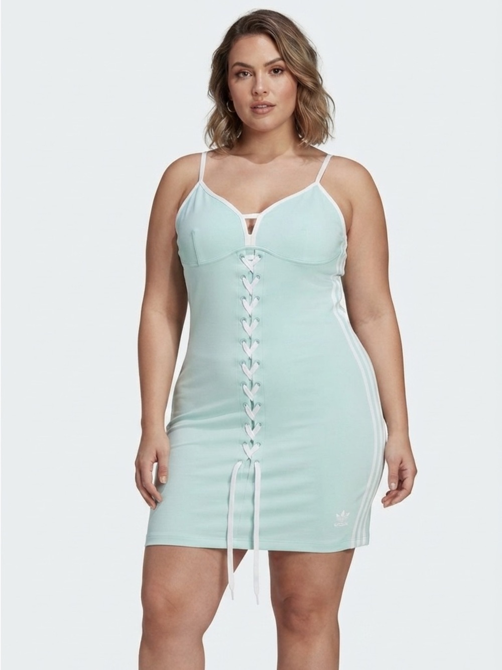 NWT Adidas Mint Green Lace-Up Mini Dress